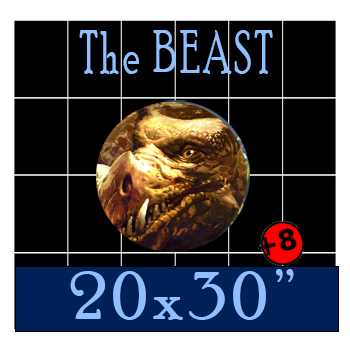 The GamerSusan "Beast" 30x20"  playing area plus eight(8) bonus pieces